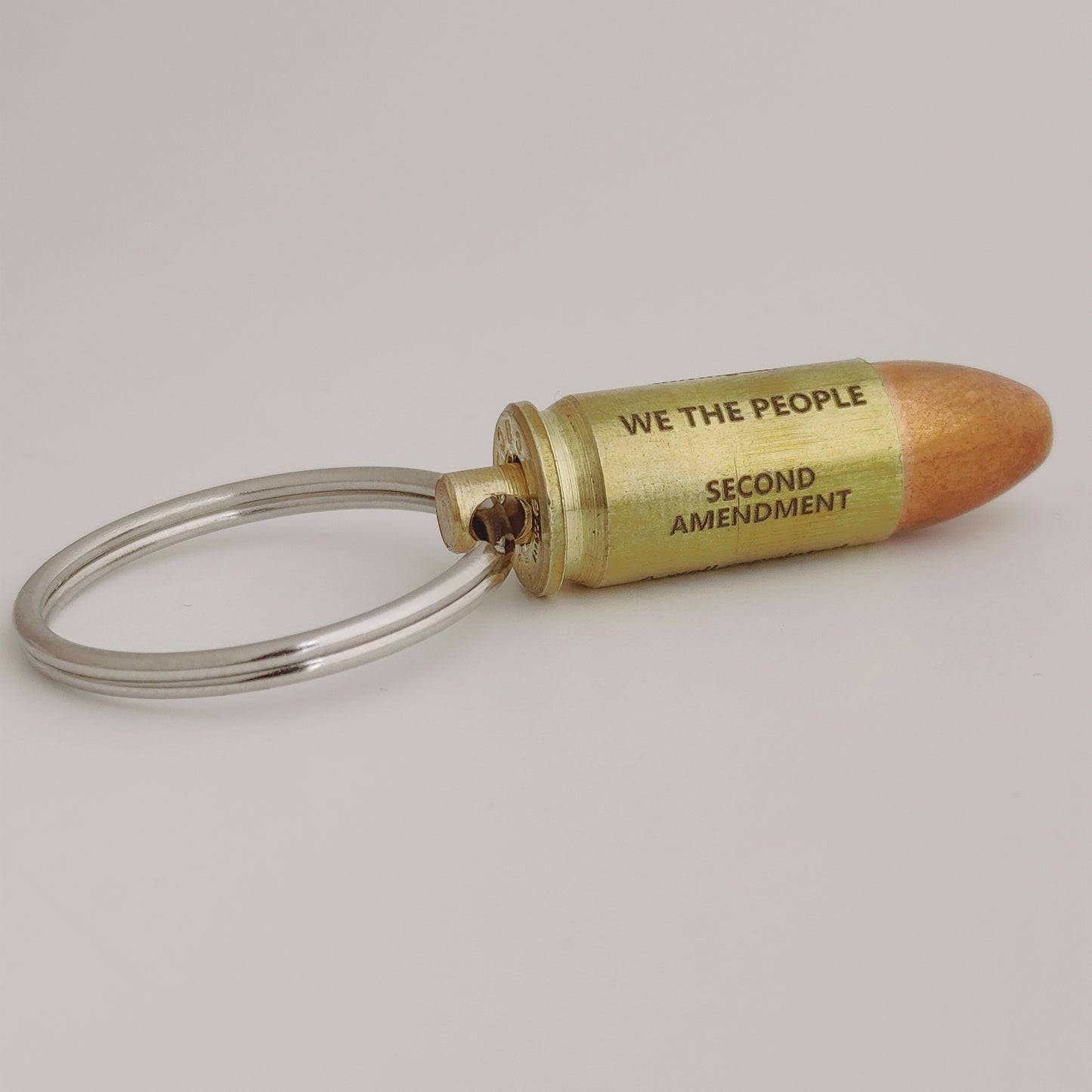 9mm Second Amendment Bullet Keychain