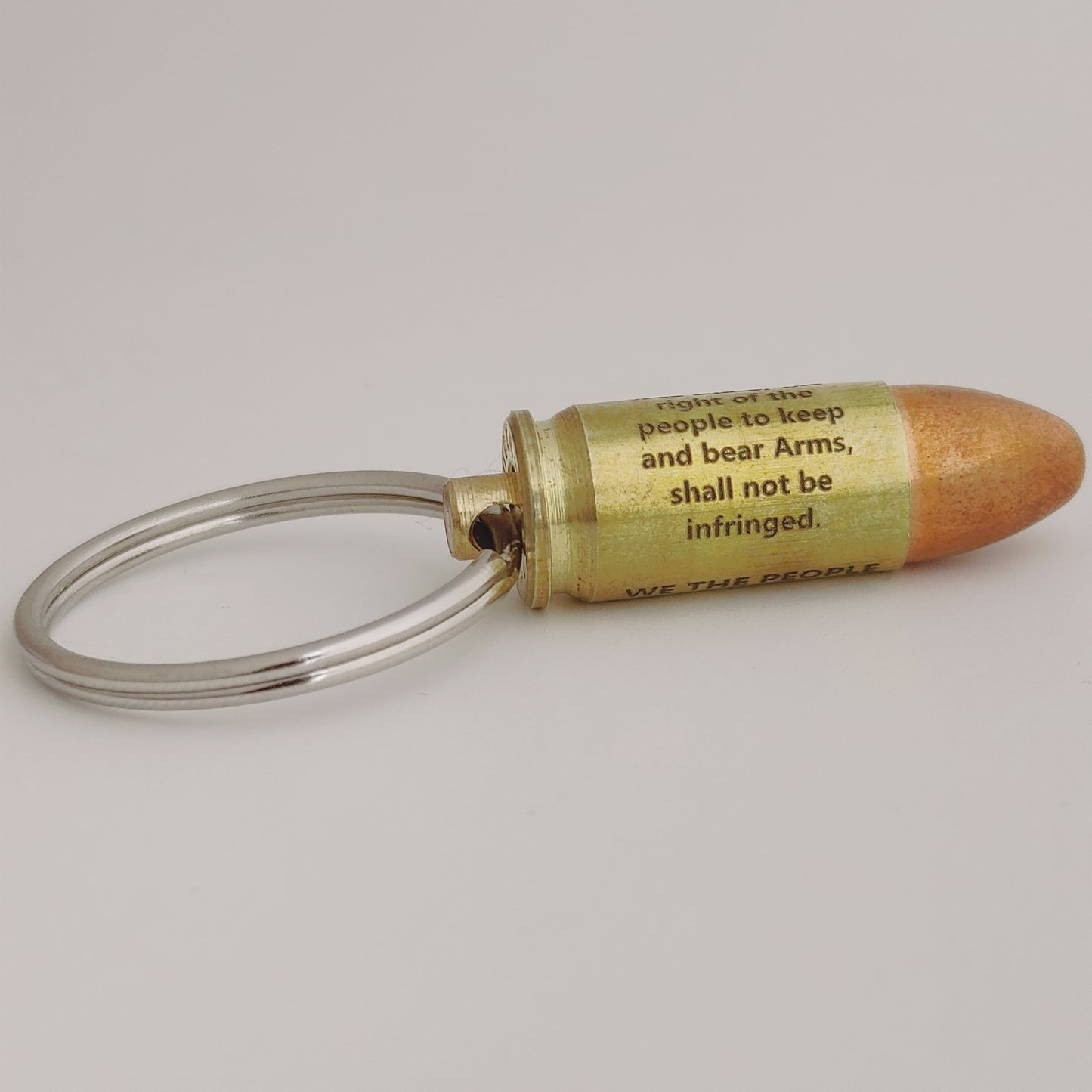 9mm Second Amendment Bullet Keychain